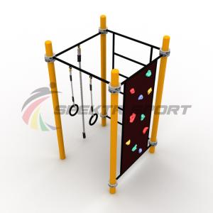 Купить Детский воркаут комплекс с канатом, кольцами, скалодромом и шведской стенкой в Пятигорске 